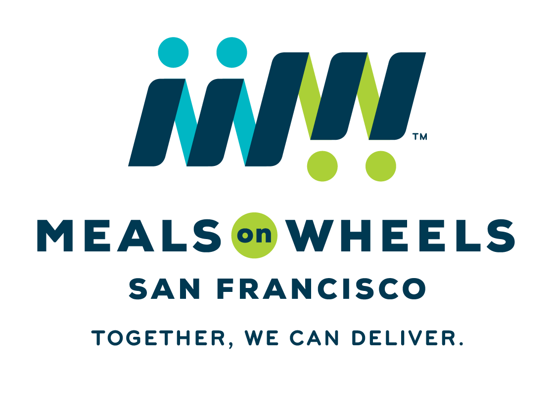 The Meals on Wheels San Francisco Logo with their tagline, together we can deliver