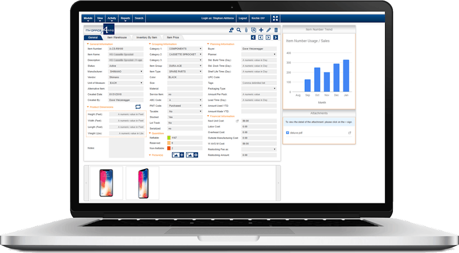 master item view in kechie erp inventory software