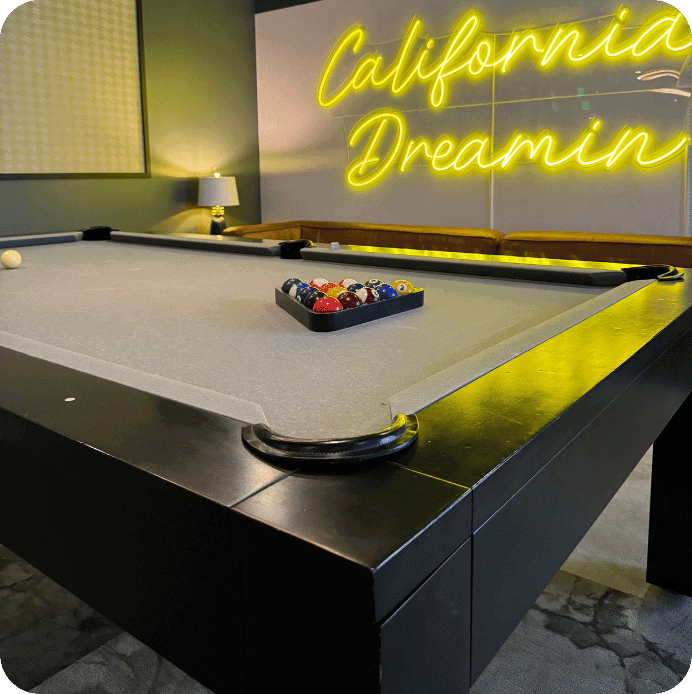 Pool table in the lounge.